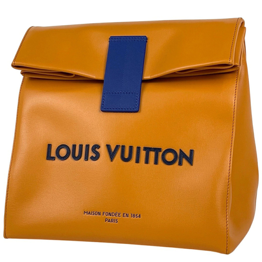 Louis Vuitton Sandwich Bag Clutch Leather Saffron